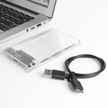 2,5-дюймовый пластиковый прозрачный корпус для жесткого диска SSD с интерфейсом SATA 3 по USB 3.0