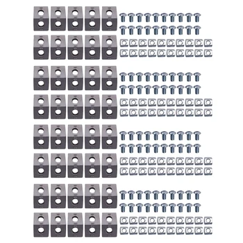 200шт Угловой кронштейн из алюминиевого профиля серии 2020 Комплект Разъемов для аксессуаров из алюминиевого профиля с прорезью 6 мм