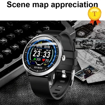 2018 Смарт-часы-браслет ЭКГ Умные Часы Для мужчин Измерение сердечного ритма 3D UI Спортивный браслет Фитнес-Трекер Ремешок из нержавеющей стали