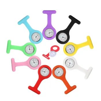 2022 Reloj Mujer Модные Красочные Силиконовые Часы Для Медсестры Карманные Часы Брошь-Клипса Туника Часы Оптовая Цена Дропшиппинг
