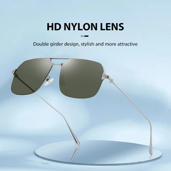 2024 Мужские солнцезащитные очки для вождения, поляризованные мужские прямоугольные очки для рыбалки UV400, трендовые летние оттенки с градиентом в стиле ретро