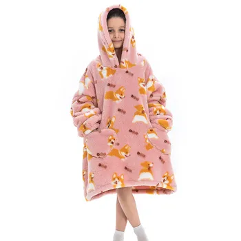 39 Стилей одежды для девочек, зимнее негабаритное одеяло для телевизора, детские толстовки, плюшевые флисовые кофты, детская супер теплая одежда
