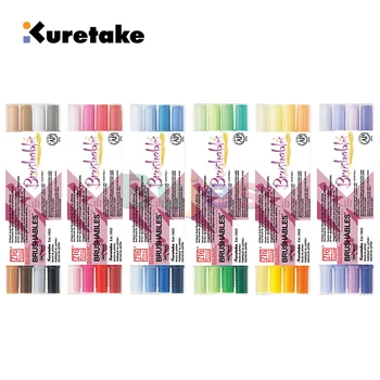 4/24 Цветные маркерные ручки ZIG Kuretake MS-7700 Акварельные кисти, водонепроницаемые КИСТИ для рисования Twin Tip Dark Japan Art