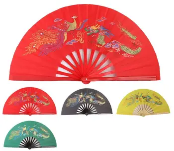 4 цвета бамбуковых ребер зеленый/черный /красный дракон-феникс поклонник боевых искусств тайцзицюань кунг-фу кольцевой поклонник ушу мулан фанаты выступлений