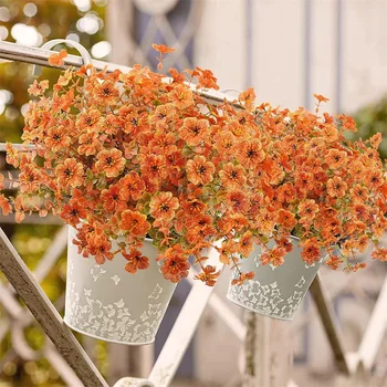 9 Видов искусственных осенних цветов, искусственных цветов на открытом воздухе, пластиковых растений для свадьбы, домашнего сада, Дня Благодарения, Рождественского декора