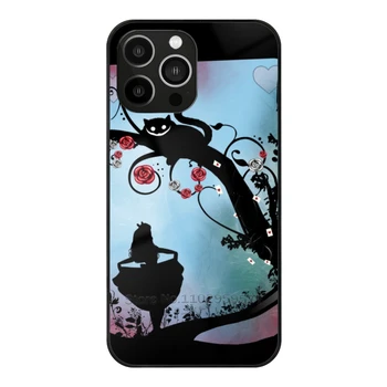 Alice In - Роскошный чехол из закаленного стекла для Iphone 14 13 12 11 Pro Max 6S 7 8 Plus Xs Xr X в мягкой обложке Alice Chat Roses Soft