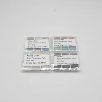 Boku-Undo Japan Профессиональные акварельные Однотонные краски 6 цветов Esumi Metal Pearl Aurora Mini Set Образцы
