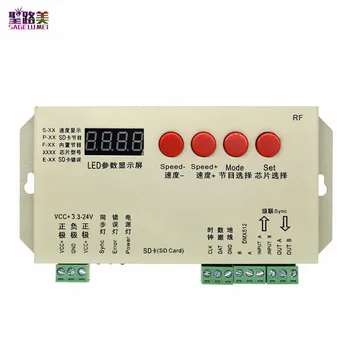 DC5V-24V 12V K1000S (Обновленный T1000S) SPI Пиксельный RGB Контроллер SD-карты Для IC DMX512 WS2812 WS2811 APA102 WS2815 Светодиодные Ленты