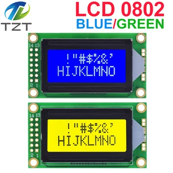DIYTZT 8 x 2 ЖК-модуль 0802 Символьный экран дисплея Синий/желто-зеленый для Arduino
