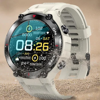 K37 GPS Смарт-часы 1.32IPS 480mAh Фитнес-трекер 24/7 Частота сердечных сокращений IP68 Водонепроницаемые умные часы Blood ox для спорта на открытом воздухе для мужчин