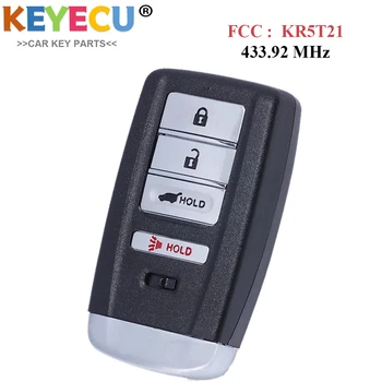 KEYECU Smart Remote Key (внедорожник) 3 + 1 кнопка с чипом ID47 433,92 МГц для Acura RDX 2019 2020 2021 72147- TJB-A11, идентификатор FCC: KR5T21