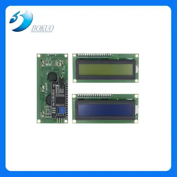 LCD1602 + Модуль I2C Синий/Желто-Зеленый Экран 16x2 Символьный ЖК-дисплей PCF8574T PCF8574 IIC I2C Интерфейс 5V для arduino