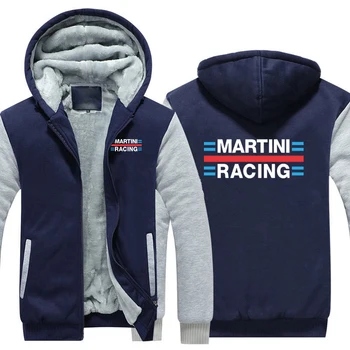 Martini Racing Толстовки Зимние Теплые флисовые на молнии Martini Racinger Мужское пальто, куртка, Толстовка