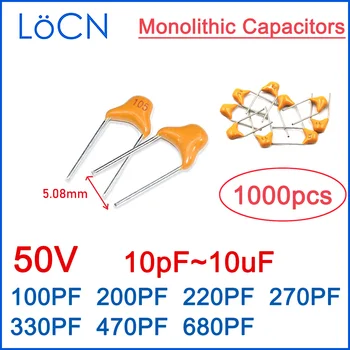 MLCC Монолитный Керамический Конденсатор CT4 5.08ММ 50 В 10% 100PF 200PF 220PF 270PF 330PF 470PF 680PF LoCN 1000 шт.
