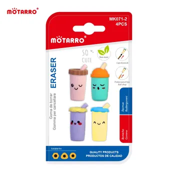 MOTARRO 4 шт., милые ластики для карандашей, клипсы для карандашей, школьные принадлежности, классные игры, награды, ластики-пазлы.