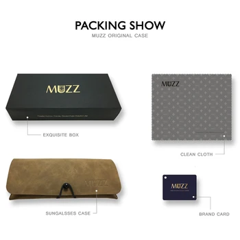 MUZZ Высококачественный футляр для солнцезащитных очков фирменного дизайна с чистой тканью, коробкой из искусственной кожи, карточкой MUZZ