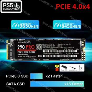 SSD NMVe M2 SSD 990 pro 4 ТБ 2 ТБ 1 ТБ PCIe 4,0x4 M.2 2280 NVMe SSD Gen4 Жесткий Диск Внутренний Твердотельный Твердотельный Диск для настольных ПК PS5