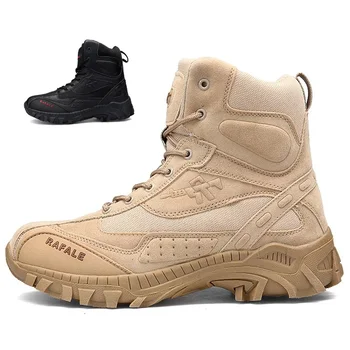 TaoBo EU 39-48 мужские кожаные ботинки DELTA для тактических тренировок, уличные спортивные походные ботинки с высоким берцем, военная штурмовая обувь для путешествий