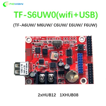 TF-S6UW0 WIFI и USB драйвер Беспроводной Светодиодный Контроллер дисплея, F3.75 F5.0 P7.62 P10 Светодиодная Вывеска Карта одиночная двойная трехцветная
