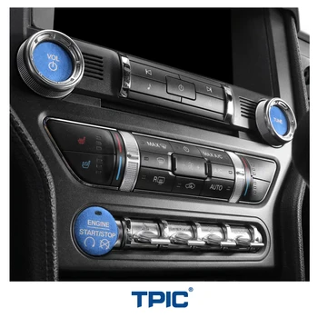 TPIC Алькантара Для Ford Mustang 2015-2023 Автомобильный CD Ручка Регулировки Громкости Кондиционера Накладка Кнопки Запуска И Остановки Двигателя Наклейки