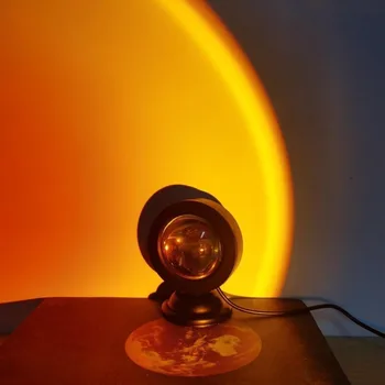 Usb Sunset Lamp, светодиодный мини-проектор, ночник, Мини-Радужная атмосфера, Домашняя спальня, Фон, Настенный подарок, Домашний Декор, Ночник