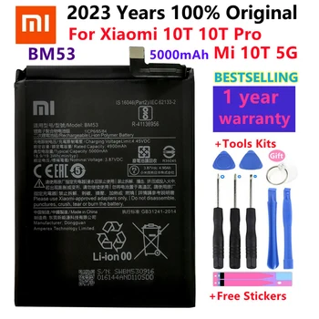 Xiaomi 100% Оригинальная Сменная Батарея BM53 Для Xiaomi 10T 10T Pro Mi 10T 5000 мАч BM53 Батареи Bateria + Бесплатные Инструменты