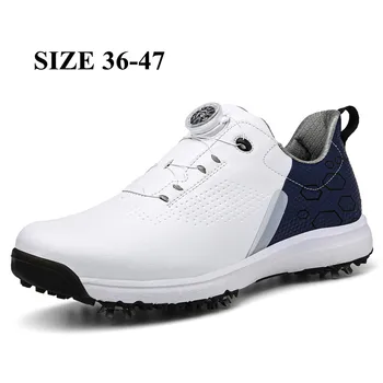 Xiaomi Новые Мужские туфли для гольфа, Водонепроницаемые Кроссовки для гольфа, Мужские Уличные Шипы для гольфа, Кроссовки для бега трусцой, ходьбы, большого размера 35-48