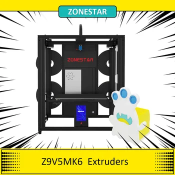 ZONESTAR Z9V5MK6 4 Экструдера 3D-принтер Модернизированный Двухступенчатый Многоцветный 4-В-1-ВЫХОДЕ Большого размера С Бесшумным автоматическим выравниванием мощности.