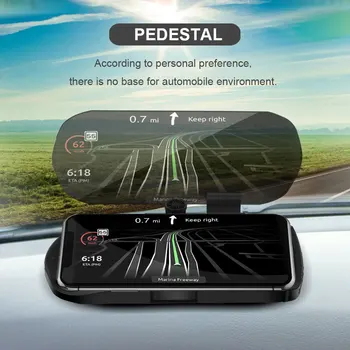 Автоматический дисплей GPS-навигатора Автомобильная электроника HUD Проектор Дисплей Цифровой Автомобильный Спидометр Лобовое стекло 10 Вт Беспроводное зарядное устройство