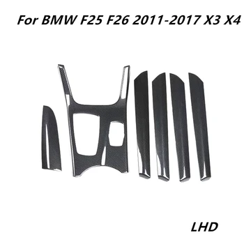 Автомобильные Аксессуары для BMW F25 F26 2011-2017 X3 X4 Украшают Панель Управления Стеклопакетами Внутренней Отделкой Из Углеродного Волокна ABS Наклейками