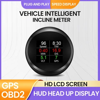 Автомобильные аксессуары Для головного дисплея HUD Интеллектуальный измеритель наклона автомобиля GPS OBD2 HDЖК-экран 5 функций сигнализации для всех автомобилей