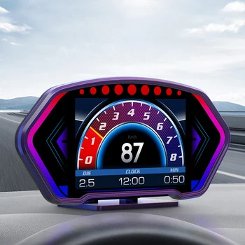 Автомобильный HUD 6-Дюймовый ЖК-дисплей С Сигнализацией Превышения Скорости Head Up Display Компас Направления OBD + GPS Smart Gauge OBD2 Gauge Display для всех автомобилей
