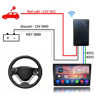 Беспроводная Многофункциональная кнопка дистанционного управления, встроенная аккумуляторная батарея, переключатель рулевого колеса для автомобильного DVD-плеера Android