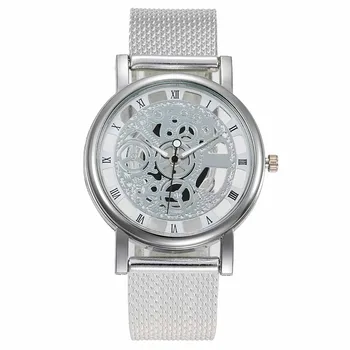 Бренд Luxry, наручные часы с полой гравировкой Для мужчин, часы-скелет, мужские кварцевые часы Saat, Деловые Модные часы с кожаным ремешком, Curren