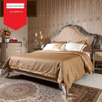 Британская двуспальная кровать из массива дерева в неоклассическом стиле, свадебная кровать в виде ракушки, Европейская мебель для спальни на заказ