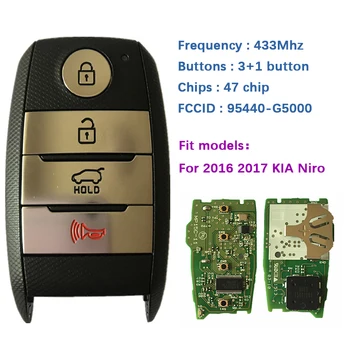 Вторичный рынок 4-кнопочный Смарт-Ключ CN051048 Для 2016-2017 KIA Niro Remote ID47 С чипом 433 МГц FCCID: 95440-G5000
