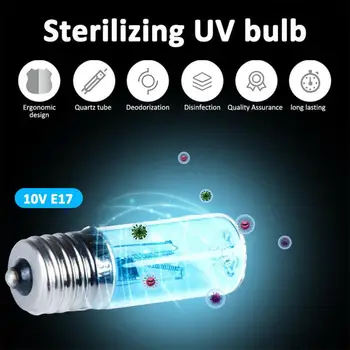 Горячая продажа E17 UVC Трубка с ультрафиолетовым Излучением, Лампа для Дезинфекции 3 Вт, Лампа для Озоновой Стерилизации, Лампы от Клещей, Бактерицидная Лампа.