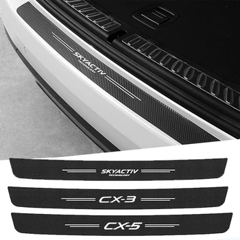 Декоративные Защитные наклейки на заднюю дверь багажника автомобиля 1шт для Mazda SKYACTIV CX5 CX3 с логотипом, лента против царапин, Автоаксессуары