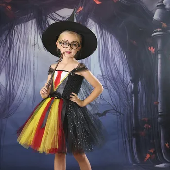 Детская одежда на Хэллоуин, платье с пятнами в виде тыквы на Хэллоуин, праздничные костюмы для вечеринок, платье для девочек от 5 лет, одежда для малышей