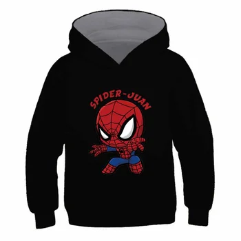 Детская толстовка, одежда с изображением человека-паука Marvel, пуловер с длинными рукавами для маленьких мальчиков и девочек, свитер для малышей, осенняя толстовка с капюшоном, одежда