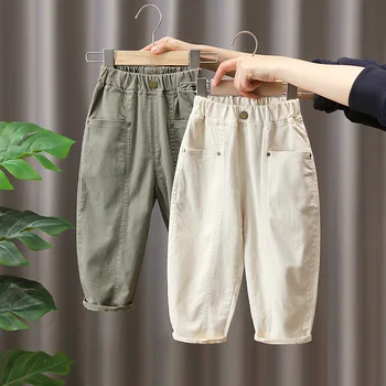 Детские брюки, брюки от 2 до 7 лет, весенне-осенние брюки-карго для девочек, брюки для маленьких мальчиков, повседневные детские брюки, одежда для малышей