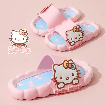 Детские тапочки Sanrio hello kitty, Летние домашние нескользящие тапочки, сандалии для девочек My Melody Cinnamon