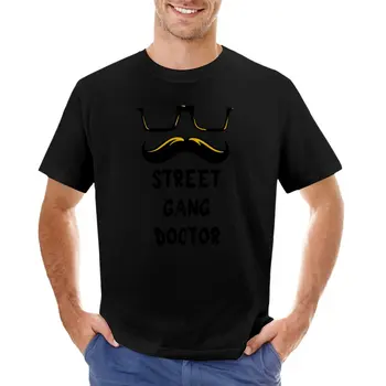 Дизайн Доктора гангстера, черная футболка, футболки оверсайз, мужские футболки большого и высокого размера, мужские футболки