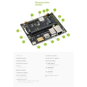 Для Jetson Nano IO Base Lite DEV 4 ГБ AI Базовая плата для разработки искусственного интеллекта Базовая плата расширения GPIO Базовый комплект