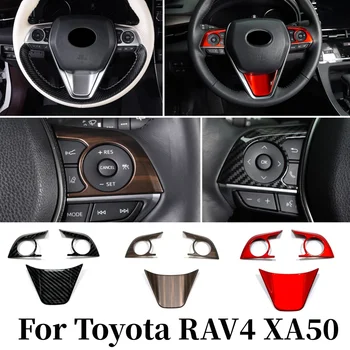 Для Toyota RAV4 XA50 2019-2021 2022 2023 RAV 4 Гибридный ABS Отделка Рулевого Колеса Автомобиля Кнопка Управления Рамка Крышка Наклейка Аксессуары