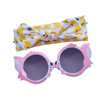 Для маленьких мальчиков и девочек Солнцезащитные очки с изображением милого Кота, украшенные солнцезащитными очками