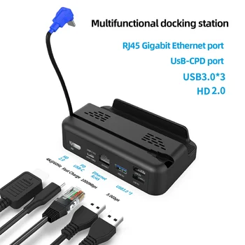 Док-станция 6 в 1, совместимая с HDMI 2,0, концентратор 4K 60Hz, док-станция RJ45 Gigabit Ethernet, игровая консоль, док-станция для телевизора Steam Deck