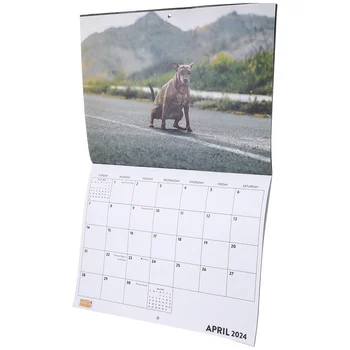 Ежемесячный настенный календарь Календарь планирования праздников Офисный Календарь с животным рисунком Календарь на 2024 год