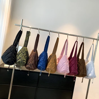 Женская сумка под мышками, стеганая решетчатая сумочка, сумка-рюкзак, ретро сумка на шнурке, повседневная сумочка для покупок, работы, повседневного использования, сумка-тоут