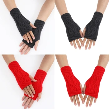 Женские зимние перчатки с винтажными рукавами, перчатки с подогревом для запястий, перчатки Y2K, перчатки без пальцев для вечеринки в честь Хэллоуина